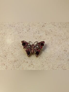 Pink Crystal Butterfly Brooch - Elegant Women’s Jewelry